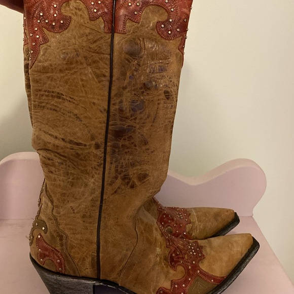 Sterling River Boots Brown and Red Western Boots. - Picture 2 of 11